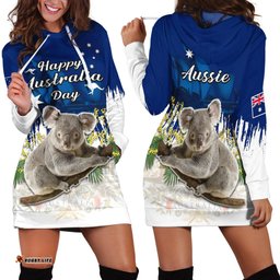 Australia Day Hoodie Dress Koala Sydney Opera House Flag Color