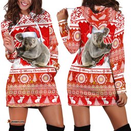 Australia Hoodie Dress Koala Aboriginal Painting Merry Christmas