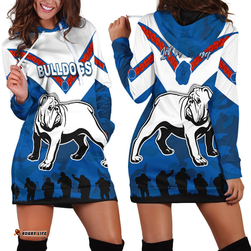 Bulldogs Anzac Day Hoodie Dress Simple Lest We Forget
