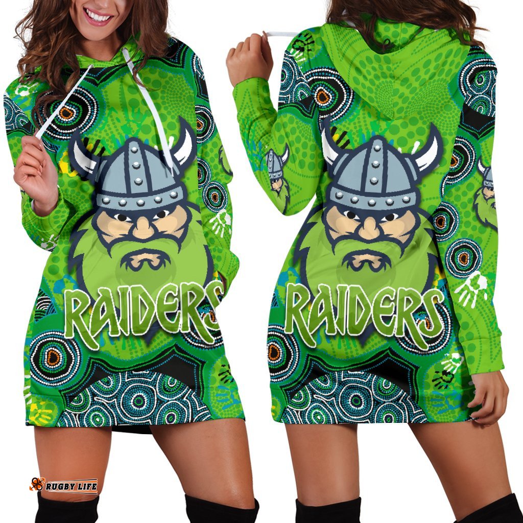 Canberra Women Hoodie Dress Raiders Viking Indigenous