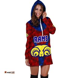 Adelaide Women's Hoodie Dress Rams Merino Original Red