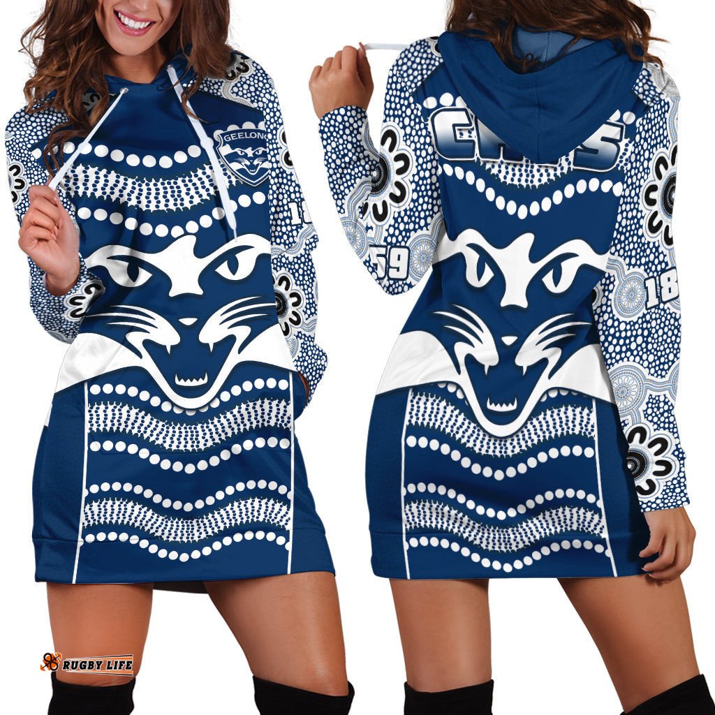 Cats Football Hoodie Dress Geelong 1859 Indigenous Sporty Version