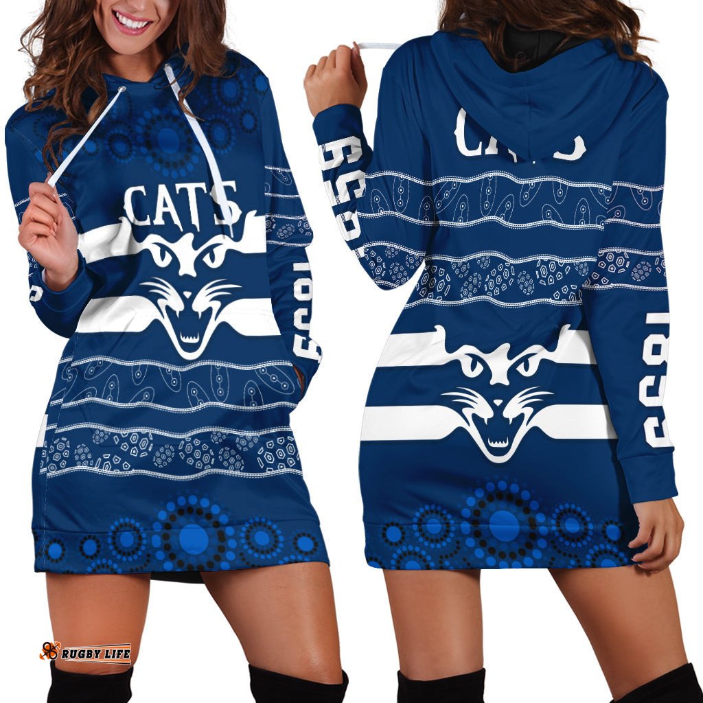 Cats Indigenous Hoodie Dress Football Geelong
