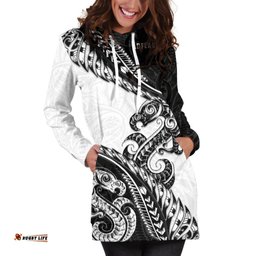 Aotearoa Women'S Hoodie Dress Silver Fern Manaia