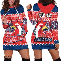 Custom Personalised Sydney Aboriginal Roosters Christmas Hoodie Dress