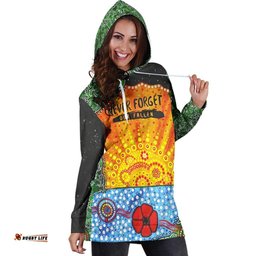 Anzac Day Hoodie Dress Lest We Forget Poppy