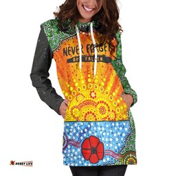 Anzac Day Hoodie Dress Lest We Forget Poppy