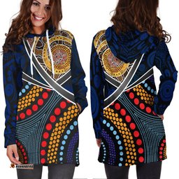 Australia Hoodie Dress Aboriginal Dot Panting Art With Snake