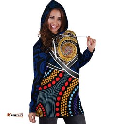 Australia Hoodie Dress Aboriginal Dot Panting Art With Snake