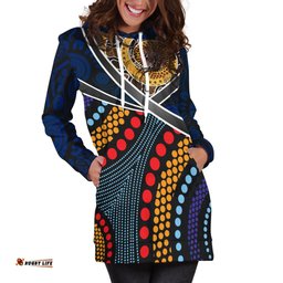 Australia Hoodie Dress Aboriginal Dot Panting Art With Snake