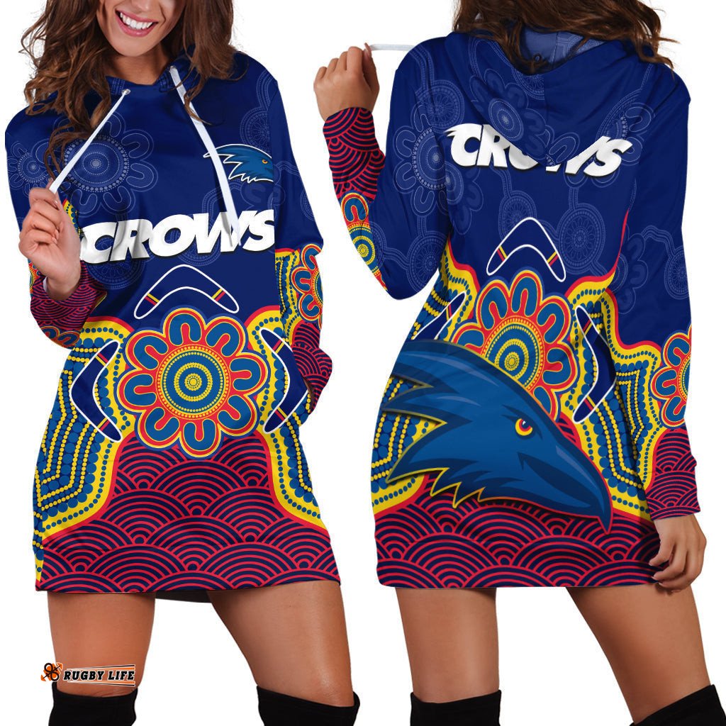 Adelaide Football Hoodie Dress Crows Aboriginal Art