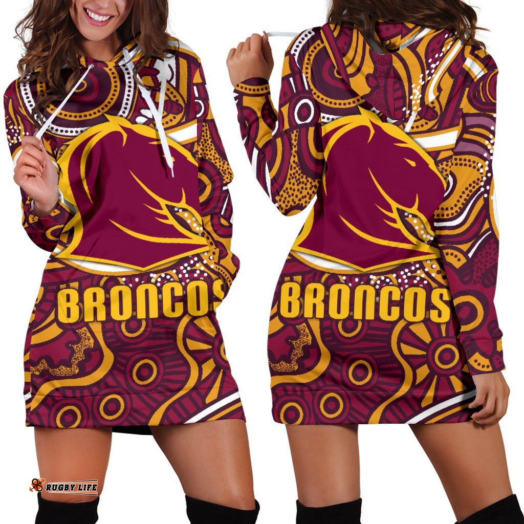 Broncos Rugby Women's Hoodie Dress Indigenous