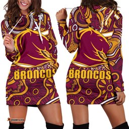 Broncos Rugby Women's Hoodie Dress Indigenous