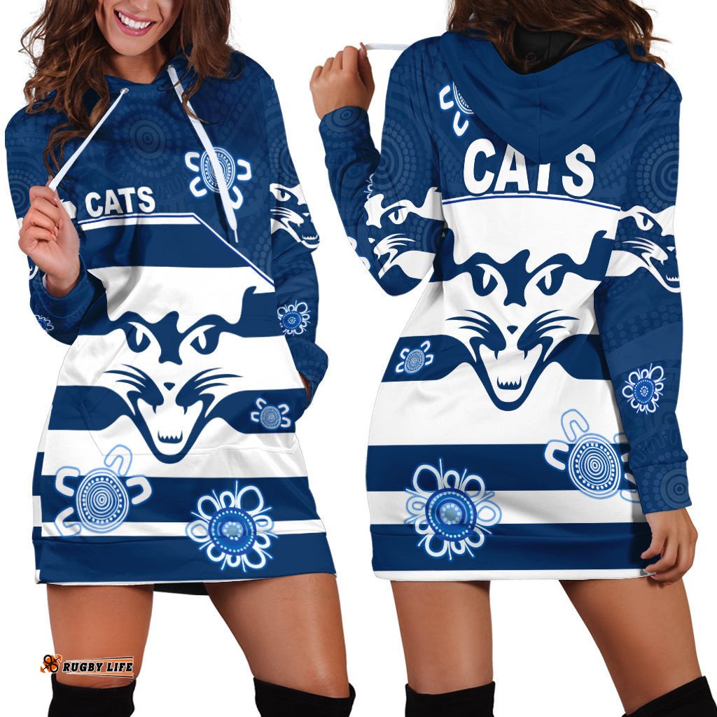 Cats Football Hoodie Dress Geelong Indigenous
