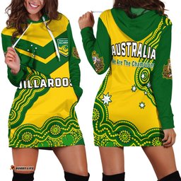Australia Rugby Hoodie Dress Jillaroos Champions Indigenous Yellow Style
