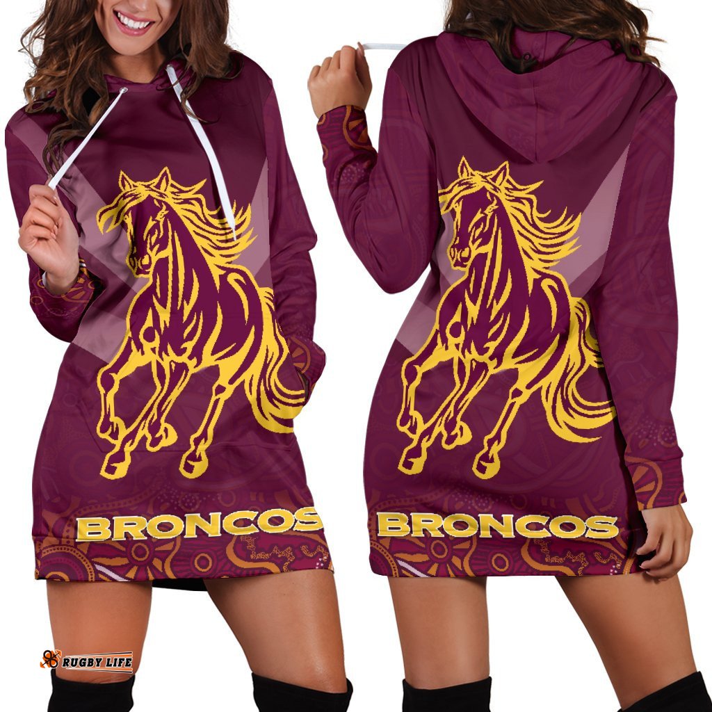 Brisbane Broncos Indigenous Women Hoodie Dress 01