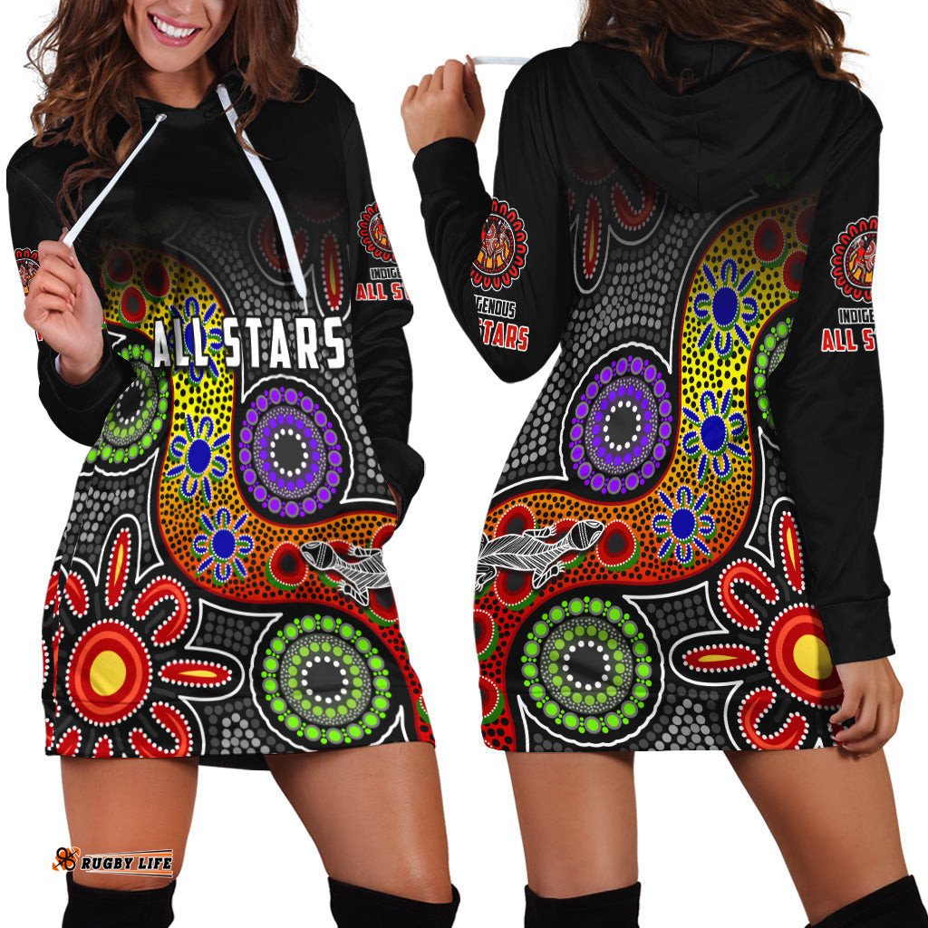 All Stars Christmas Hoodie Dress Indigenous Dreamtime