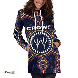 Adelaide Women Hoodie Dress Indigenous Crows Footprint