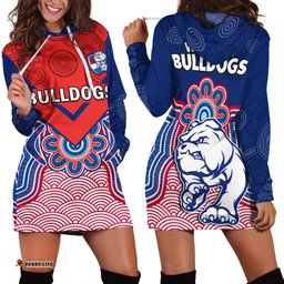 Bulldogs Football Hoodie Dress Western Doggies Aboriginal Art
