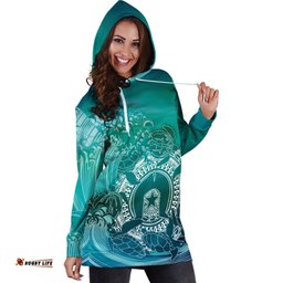 Aboriginal Hoodie Dress, Torres Strait Islands in Wave