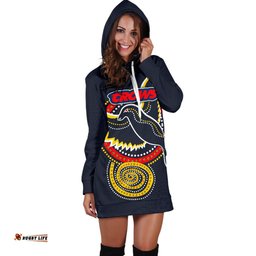 Adelaide Hoodie Dress Crows Indigenous