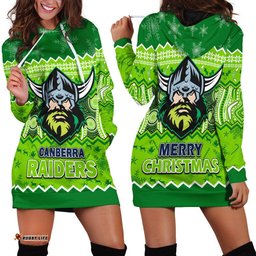 Canberra The Green Machine Raiders Aboriginal Christmas Hoodie Dress