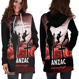 Anzac Day Hoodie Dress We Will Remember Them Special Version