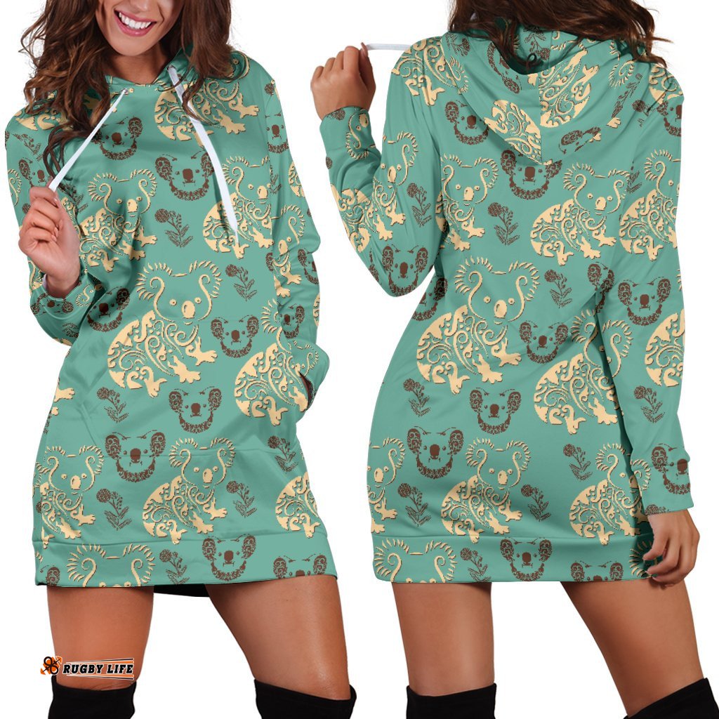Aboriginal Hoodie Dress, Koala Patterns So Cute