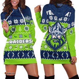 Custom Personalised Raiders Christmas Hoodie Dress The Green Machine Aboriginal Art Merry Xmas
