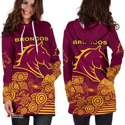 Brisbane Women's Hoodie Dress Broncos Indigenous