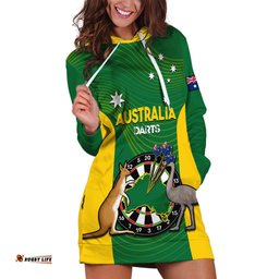 Australia Darts National Color Mix Kangaroo And Emu Hoodie Dress