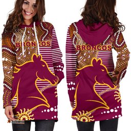 Broncos Super Women Hoodie Dress Indigenous Brisbane
