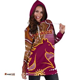 Broncos Super Women Hoodie Dress Indigenous Brisbane
