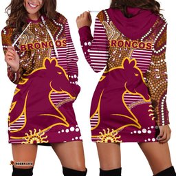 Broncos Super Women Hoodie Dress Indigenous Brisbane
