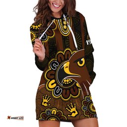 AFL Hawthorn Hawks 1902 Aboriginal Hoodie Dress