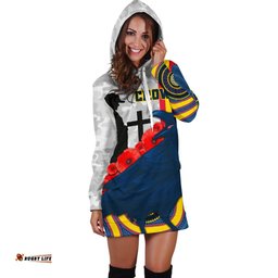 Adelaide Women's Hoodie Dress Special Crows Anzac Day