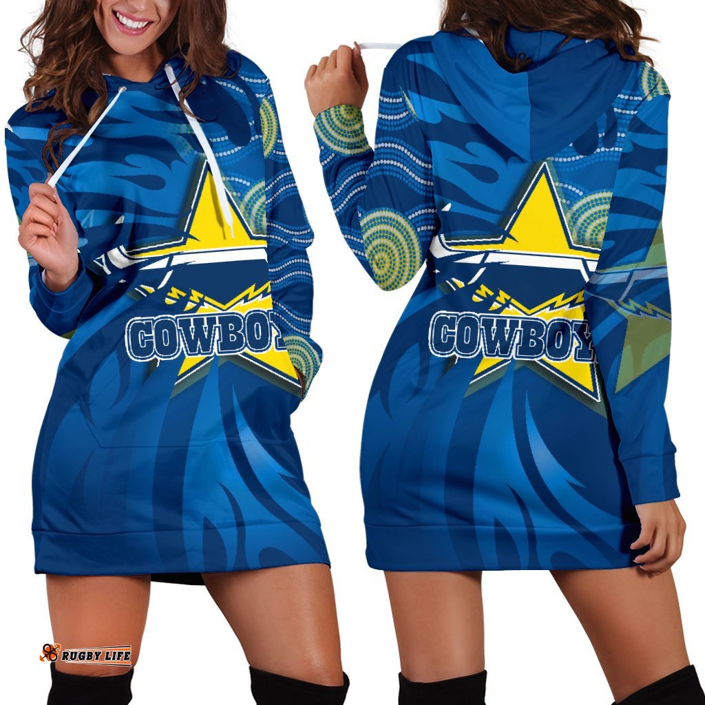 Cowboys Fire Women's Hoodie Dress North Queensland