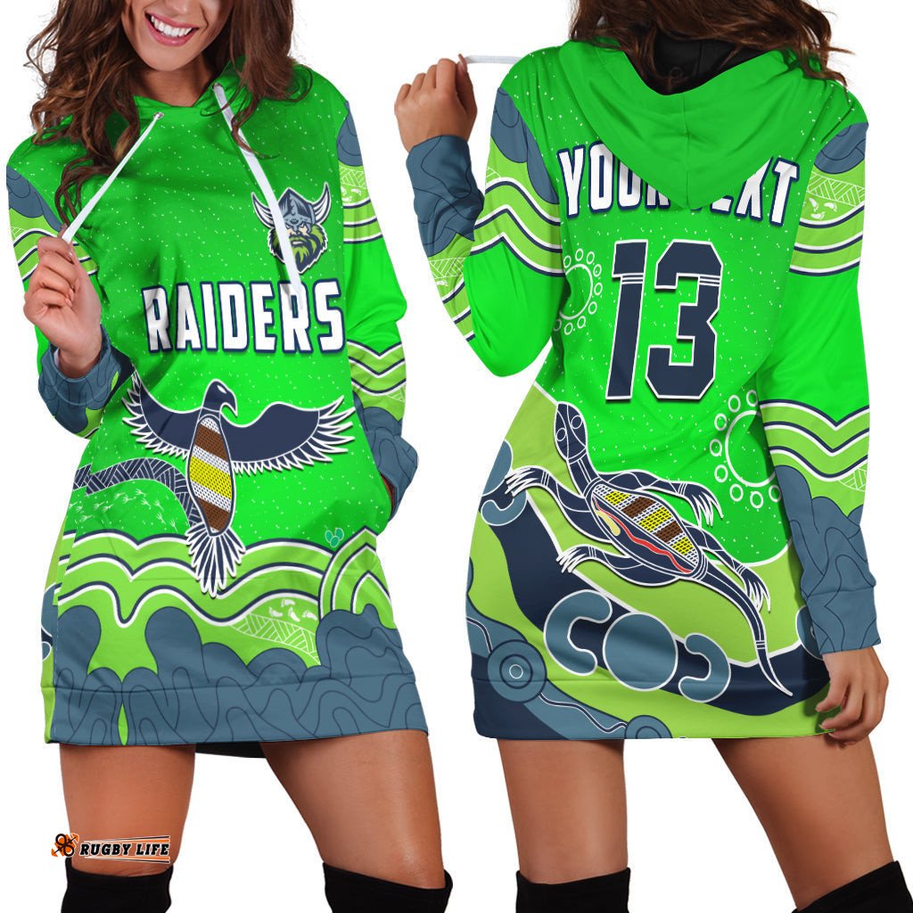 Custom Personalised Raiders Indigenous Hoodie Dress Canberra The Milk Custom Text and Number