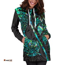 Aotearoa Maori Women Hoodie Dress Silver Fern Koru Vibes