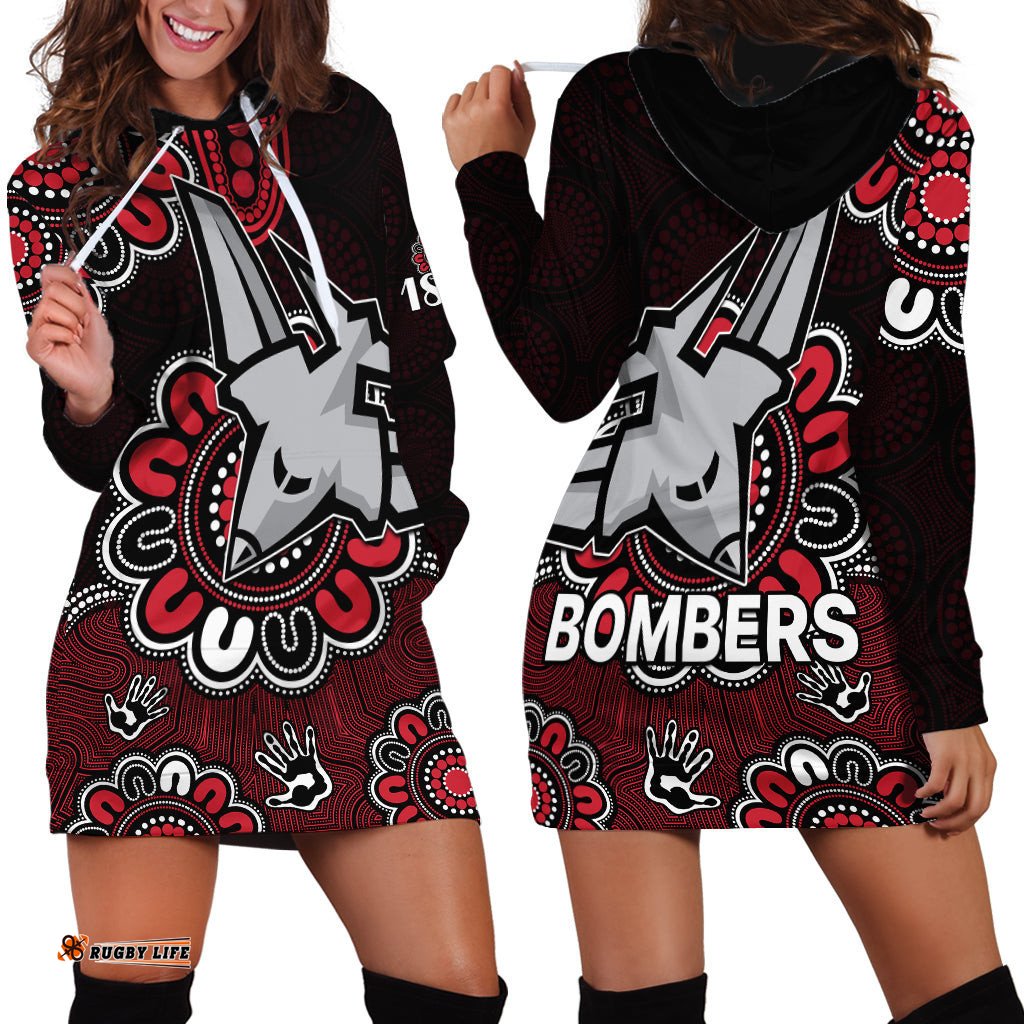 AFL Essendon Bombers 1872 Aboriginal Hoodie Dress