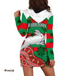 Custom Personalised Rabbitohs Nippy Hoodie Dress Indigenous