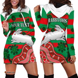 Custom Personalised Rabbitohs Nippy Hoodie Dress Indigenous