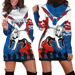 Bulldogs Anzac Day Hoodie Dress Poppy Lest We Forget
