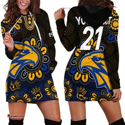 Custom Personalised AFL West Coast Eagles 1986 Aboriginal Hoodie Dress 04