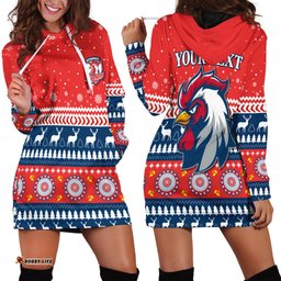 Custom Personalised Roosters Hoodie Dress Merry Christmas Sydney
