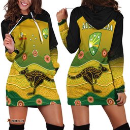 Custom Personalised Cricket Australia Hoodie Dress Indigenous Kangaroo
