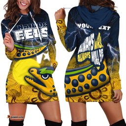 Custom Personalised Eels Rugby NAIDOC Week Women Hoodie Dress Aboriginal Power Style