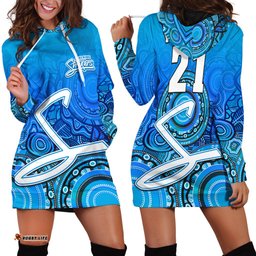 Custom Personalised Adelaide Strikers Indigenous Aboriginal Arts Hoodie Dress