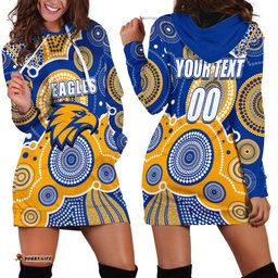 Custom Personalised And Number Eagles AFL Hoodie Dress Aboriginal Patterns 03