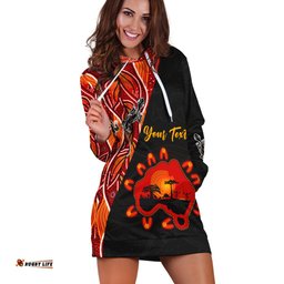Custom Personalised Australia Map Hoodie Dress Aussie Kangaroo Aboriginal